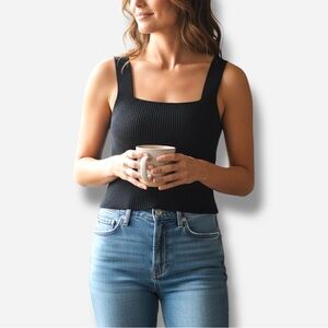 🌸New🌸 Zara Black Sleeveless Knit Sweater Top Sz Small NWT